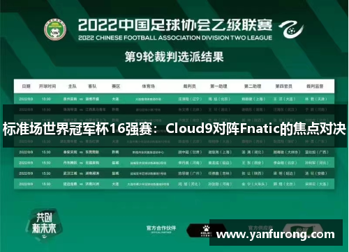 标准场世界冠军杯16强赛：Cloud9对阵Fnatic的焦点对决